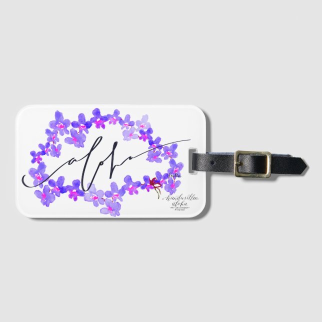 Aloha Orchid Luggage Tags (Front Horizontal)