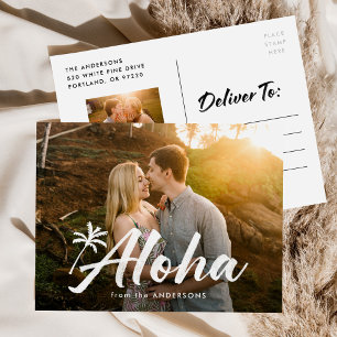Aloha Palm Tree 2 Photo Holiday Postcard