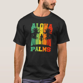Aloha Palms Tropical Island Tiki Party Hawaii T-Shirt