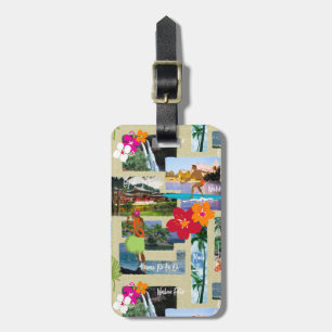 Aloha Paradise Hawaiian Vintage Postcard Luggage Tag