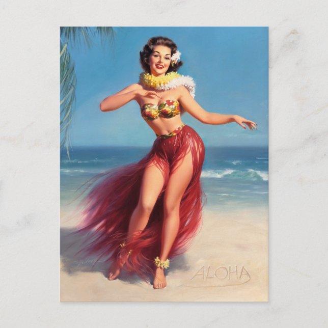 Aloha Pin Up Postcard (Front)