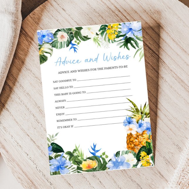 Aloha Pineapple Baby Shower Advice and Wishes Game (Aloha Baby Baby Shower Game)