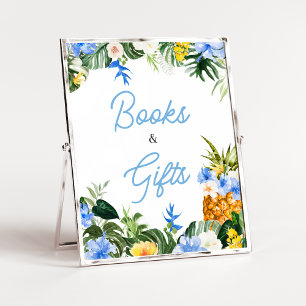 Aloha Pineapple Baby Shower Books and Gifts Sign