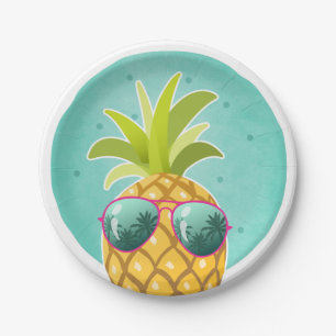 Aloha Pineapple Birthday Paper Plate Tropical Luau