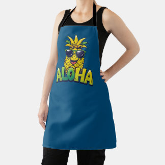 Aloha Pineapple Collection Teal Apron
