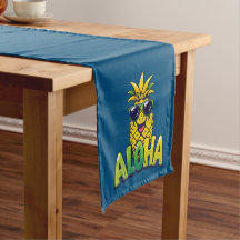 Aloha Pineapple Collection Teal Table Runner