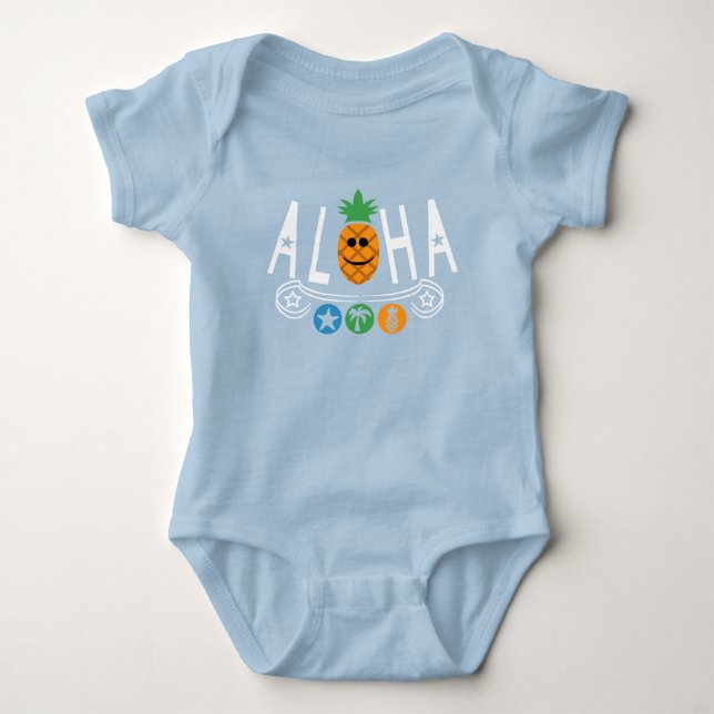 Aloha PIneapple Design - Baby Jersey Bodysuit (Front)