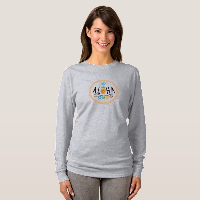 Aloha Pineapple Design - Basic Long Sleeve T-Shirt (Front Full)