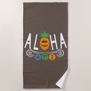 Aloha Pineapple Design - Beach Towel