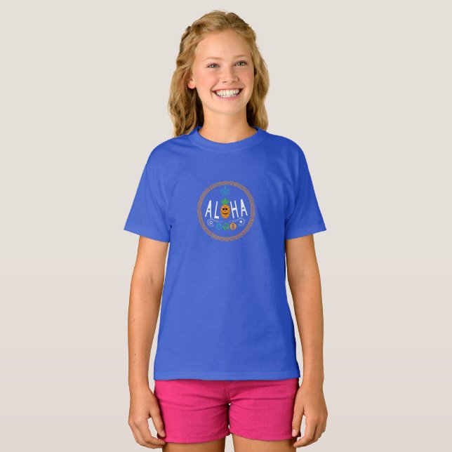 Aloha Pineapple Design - Girls' Basic T-Shirt (Front Full)