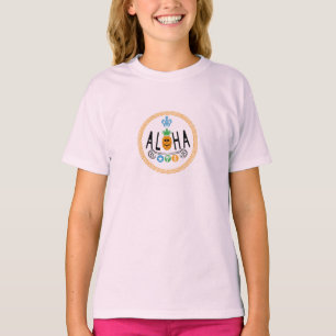 Aloha Pineapple Design - Girls' Basic T-Shirt