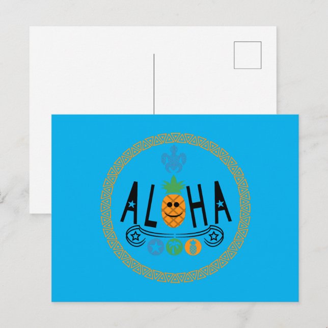 Aloha Pineapple Design - Standard Postcard (Front/Back)