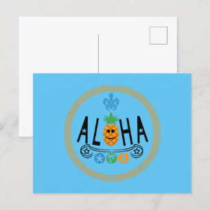 Aloha Pineapple Design - Standard Postcard