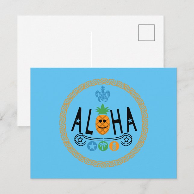 Aloha Pineapple Design - Standard Postcard (Front/Back)