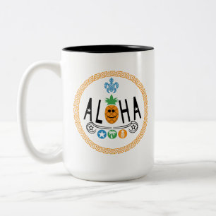 Aloha Pineapple Design - Two-Tone Mug