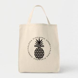aloha pineapple hawaii shoppingbag tote bag