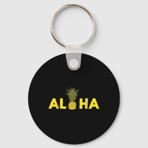 Aloha Pineapple Hawaii Vacation Beach Tropical  Keychain