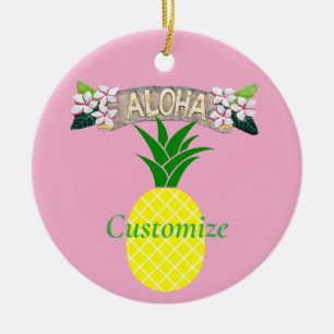 Aloha Pineapple Thunder_Cove Ceramic Ornament