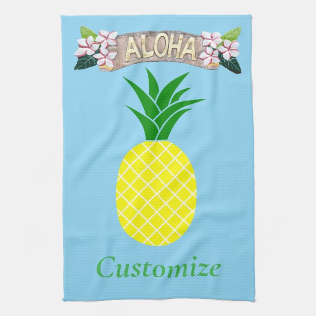 Aloha Pineapple Thunder_Cove Kitchen Towel (Vertical)