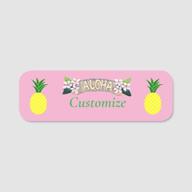 Aloha Pineapple Thunder_Cove Name Tag (Front)