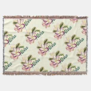 Aloha Plumeria Throw Blanket