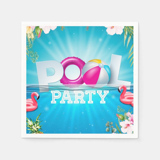 Aloha Pool Party Napkin (Front)
