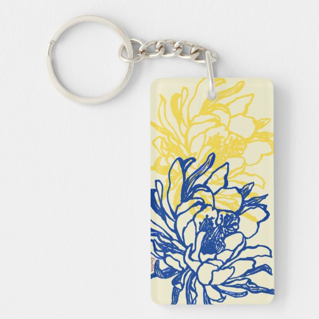Aloha porte - clé avec des fleurs de cierge (Devant)