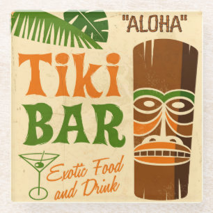 Aloha Poster Glass Coaster