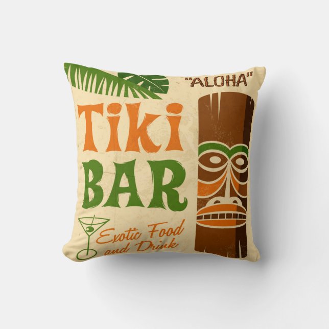 Aloha Poster Throw Pillow (Front)