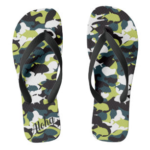 Aloha print slippers - flip flops
