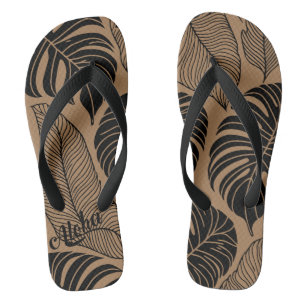 Aloha print slippers - flip flops