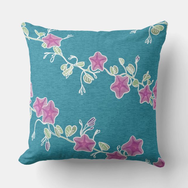 Aloha print Tropical throw pillow (Front)