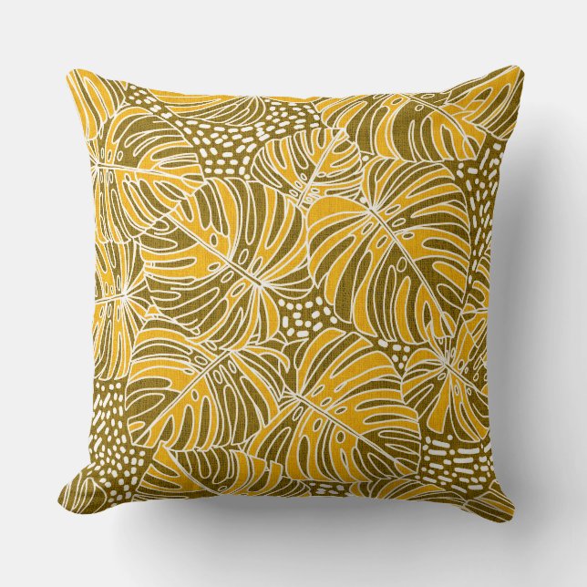 Aloha print Tropical throw pillow (Front)