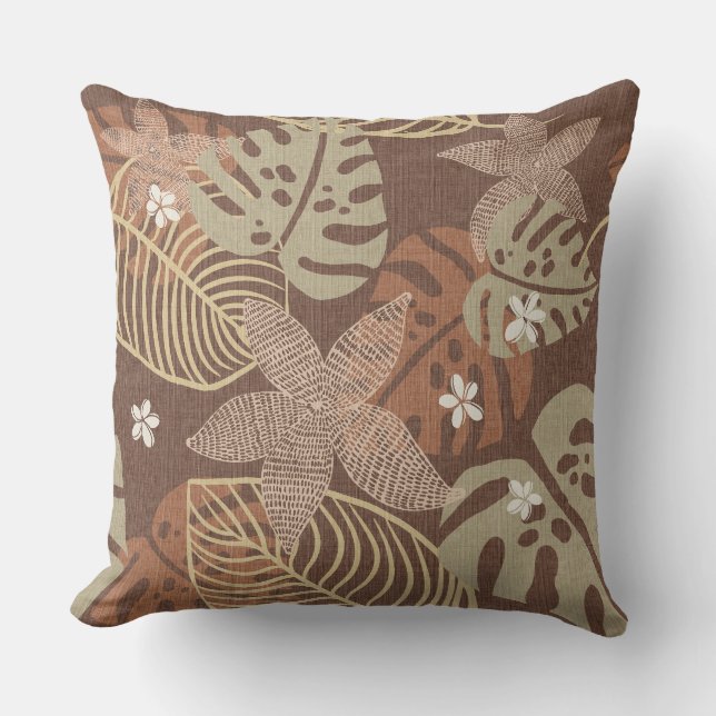 Aloha print Tropical throw pillow (Front)