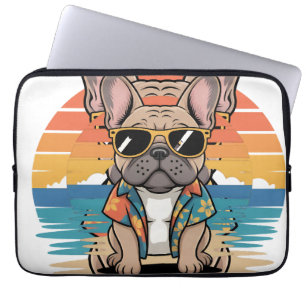 Aloha Pup Cool French Bulldog Beach Vibes Laptop Sleeve