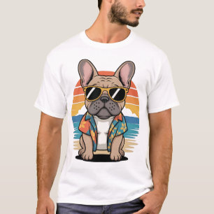 Aloha Pup  Cool French Bulldog Beach Vibes T-Shirt