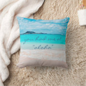 Aloha Quote Turquoise Ocean Hawaii Beach Photo Throw Pillow (Blanket)