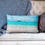 Aloha Quote Turquoise Ocean Sandy Beach Photo Lumbar Pillow<br><div class="desc">“You had me at ‘aloha’.” Remind yourself of the fresh salt smell of the ocean air whenever you relax with this stunning, vibrantly-coloured photo lumbar pillow. Exhale and explore the solitude of an empty Hawaiian beach. Makes a great gift for someone special! You can easily personalize this lumbar pillow plus...</div>