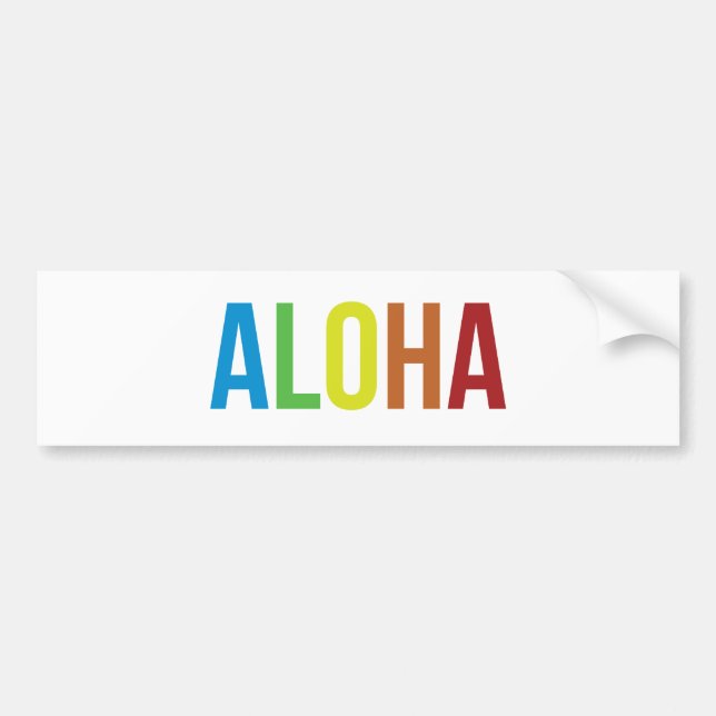 Aloha Rainbow Bumper Sticker (Front)