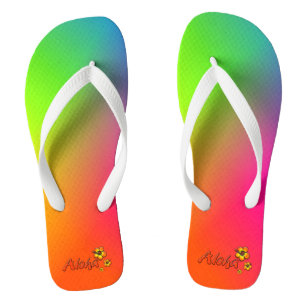 Aloha Rainbow Flip Flops