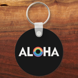 Aloha Rainbow Island Hawaii Pride LGBTQ Keychain