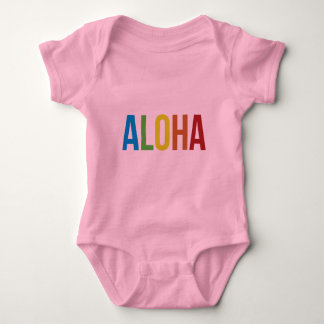 Aloha Rainbow Pink Baby Bodysuit