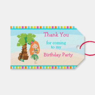 Aloha Red Hair Girl Gift Tags