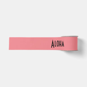 aloha salmon print word grosgrain ribbon