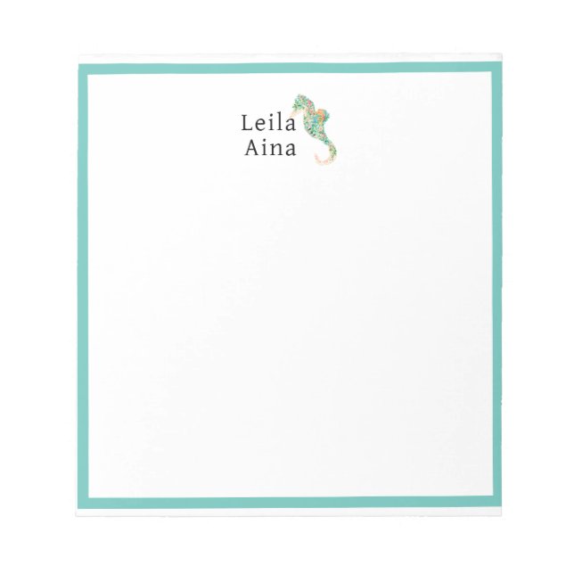 Aloha Seahorse Notepad (Front)
