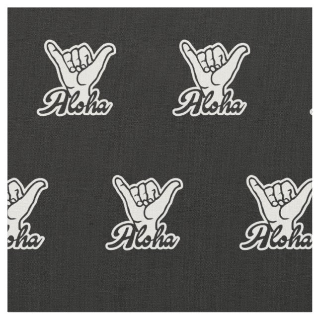 Aloha Shaka Hand, Hang Loose sign Fabric (Close Up)