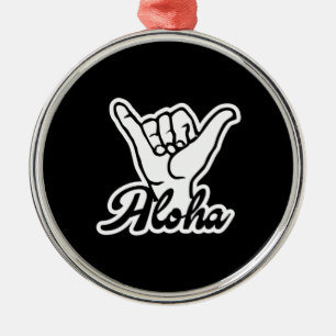 Aloha Shaka Hand, Hang Loose sign Metal Ornament
