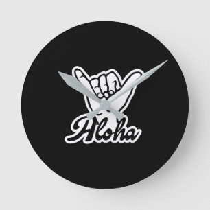 Aloha Shaka Hand, Hang Loose sign Round Clock