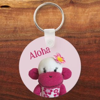 Aloha Sock Monkey Keychain