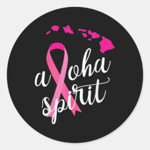 Aloha Spirit Breast Cancer Awareness Hawaii Island Classic Round Sticker